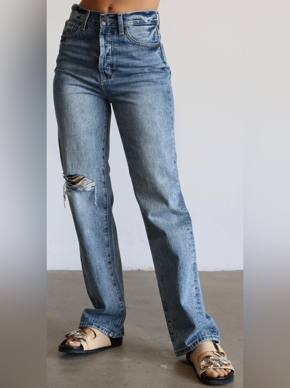Pistola Cassie Super High Rise Straight in Play Day - 26 - Revolve - WORE ONCE
